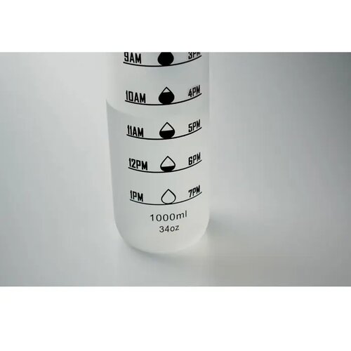 Sportwaterfles rpet 1l Isforden mark transparant wit