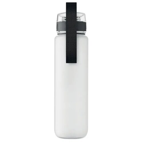 Sportwaterfles rpet 1l Isforden mark transparant wit