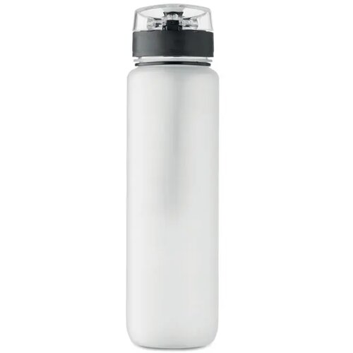 Sportwaterfles rpet 1l Isforden mark transparant wit