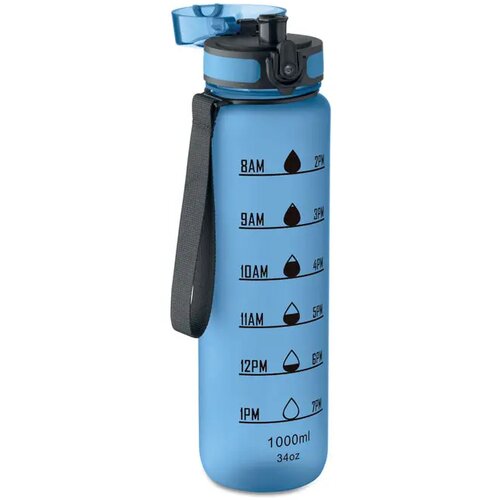 Sportwaterfles rpet 1l Isforden mark transparant licht blauw