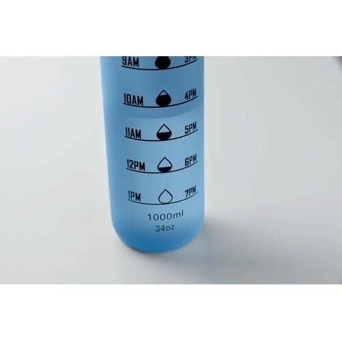 Sportwaterfles rpet 1l Isforden mark transparant licht blauw