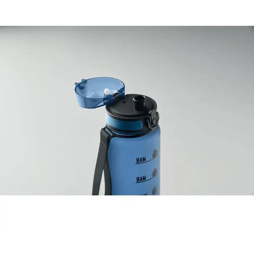 Sportwaterfles rpet 1l Isforden mark transparant licht blauw