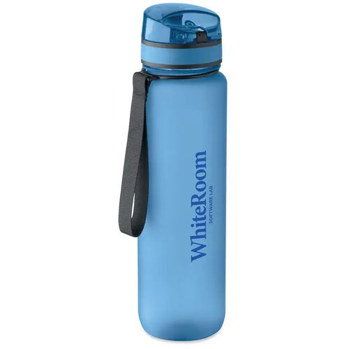 Sportwaterfles rpet 1l Isforden mark transparant licht blauw