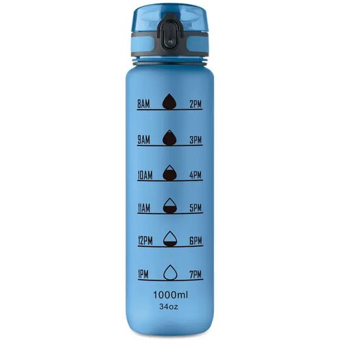 Sportwaterfles rpet 1l Isforden mark transparant licht blauw