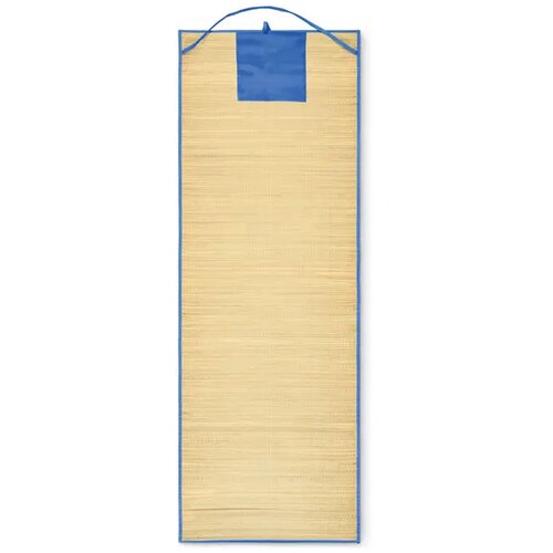 Strandmat van natuurlijk stro Rafia royal blauw