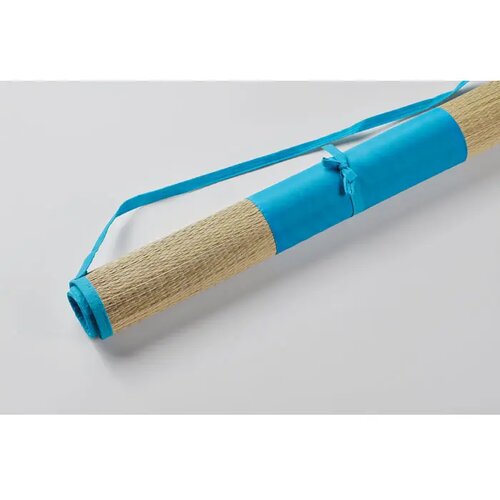 Strandmat van natuurlijk stro Rafia turquoise