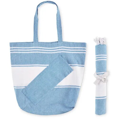 Strandtas met hamamdoek Hummum Turquoise
