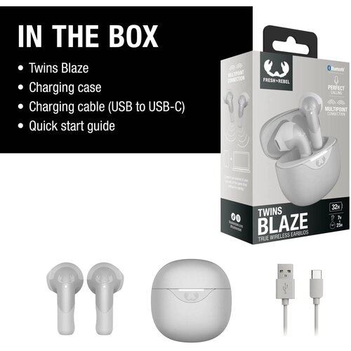 3TW2200 I Fresh 'n Rebel Twins Blaze - True Wireless oordopjes met ENC Lichtgrijs