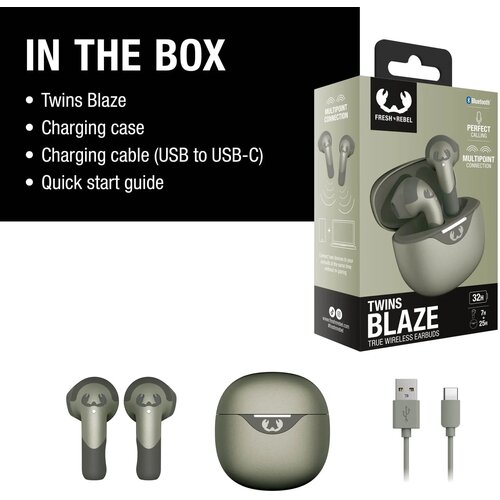 3TW2200 I Fresh 'n Rebel Twins Blaze - True Wireless oordopjes met ENC Lichtgroen