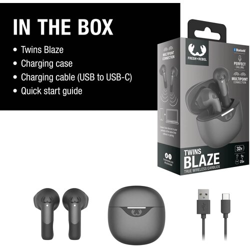 3TW2200 I Fresh 'n Rebel Twins Blaze - True Wireless oordopjes met ENC Zilver
