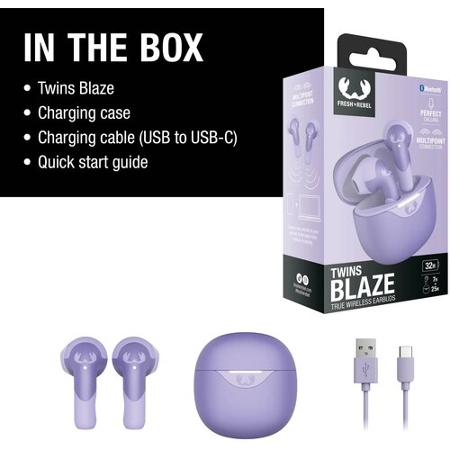3TW2200 I Fresh 'n Rebel Twins Blaze - True Wireless oordopjes met ENC Lichtpaars