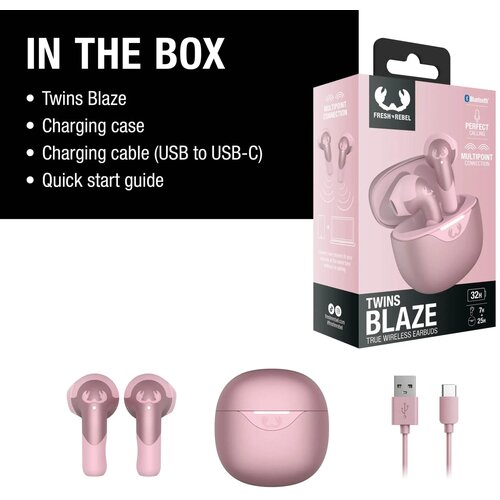 3TW2200 I Fresh 'n Rebel Twins Blaze - True Wireless oordopjes met ENC Roze