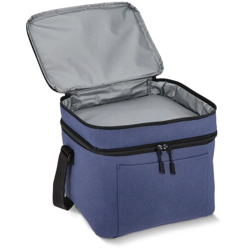600D gerecycled PET koeltas met twee vakken Blauw