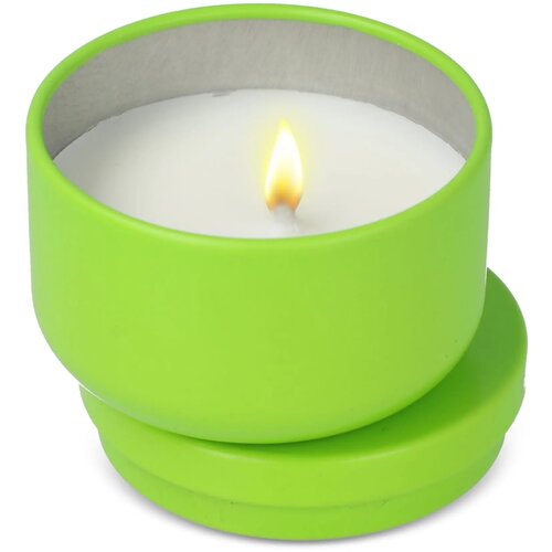 Asana plantaardige kaars in gerecycled blik lichtgroen