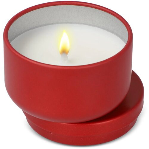 Asana plantaardige kaars in gerecycled blik rood