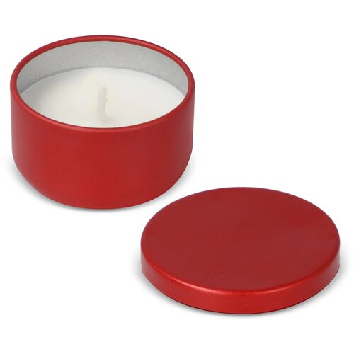 Asana plantaardige kaars in gerecycled blik rood