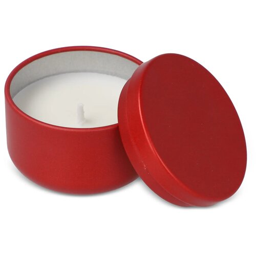 Asana plantaardige kaars in gerecycled blik rood