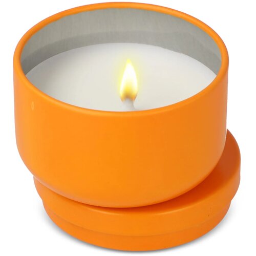 Asana plantaardige kaars in gerecycled blik oranje