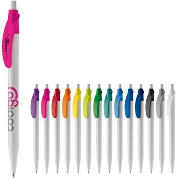 Balpen Cosmo hardcolour wit / lichtgroen