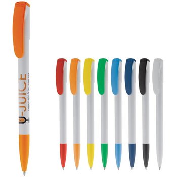 Balpen Deniro hardcolour wit / zwart