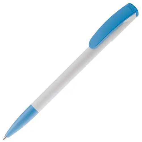 Balpen Deniro hardcolour wit / lichtblauw