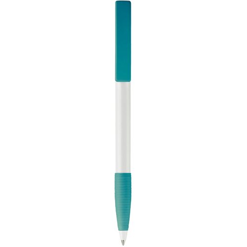 Balpen Nash grip hardcolour wit / turquoise