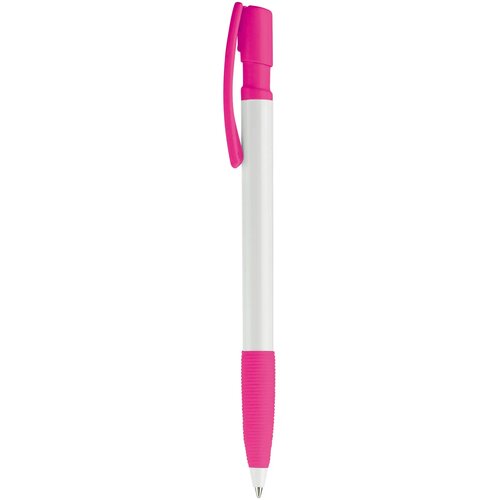 Balpen Nash grip hardcolour wit / roze