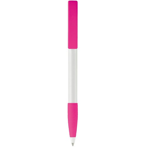 Balpen Nash grip hardcolour wit / roze