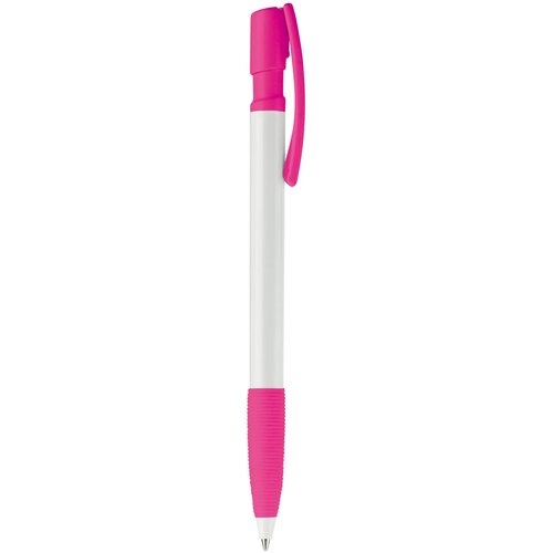 Balpen Nash grip hardcolour wit / roze