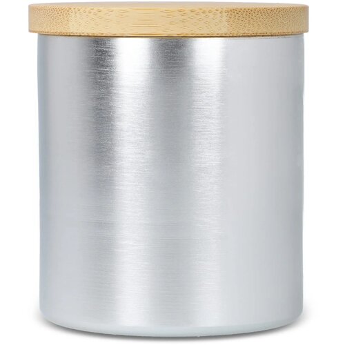 Bhakti plantaardige geurkaars in gerecycled aluminium potje zilver