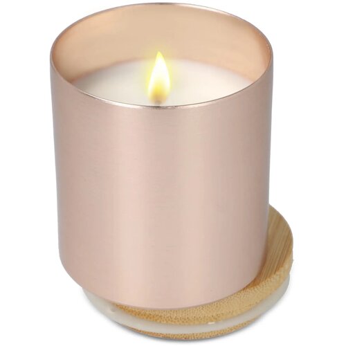 Bhakti plantaardige geurkaars in gerecycled aluminium potje rose goud