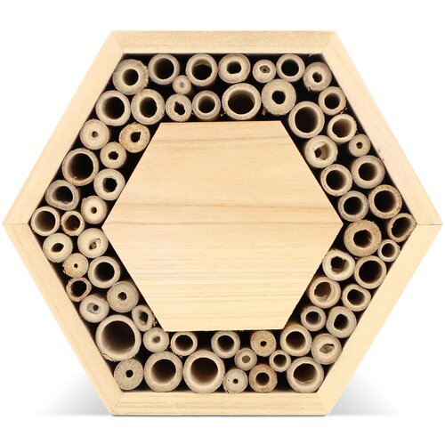 Bijenhuis van FSC-hout zeshoekig Naturel