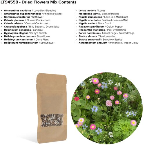 Bloemenzaad droogbloemen 4 gram Bruin