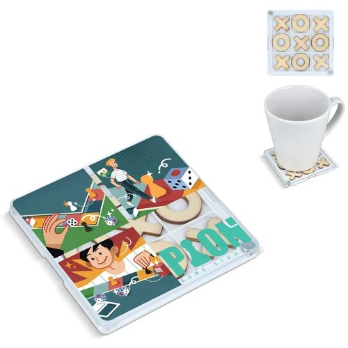 Tic Tac Toe Onderzetter met Spelprint