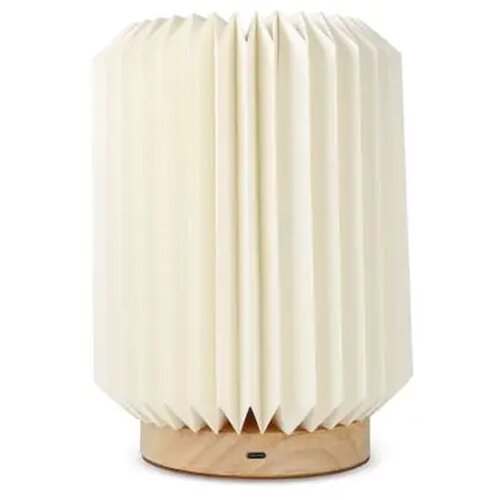 Coollux vouwbare papieren LED lamp Aurora op houten voet Naturel