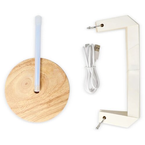 Coollux vouwbare papieren LED lamp Aurora op houten voet Naturel