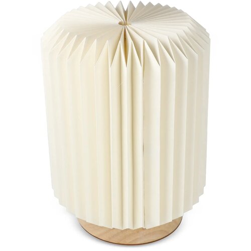 Coollux vouwbare papieren LED lamp Aurora op houten voet Naturel