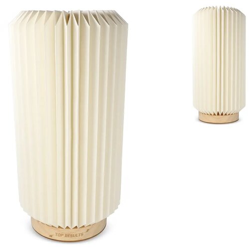 Coollux Aurora Tall vouwbare papieren LED lamp op houten voet