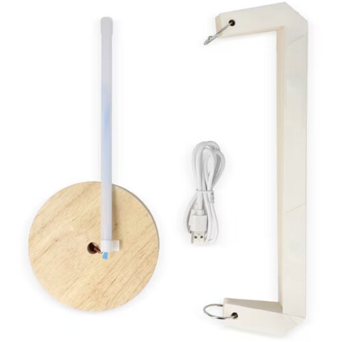 Coollux vouwbare papieren LED lamp Aurora Tall op houten voet, 32cm natuur