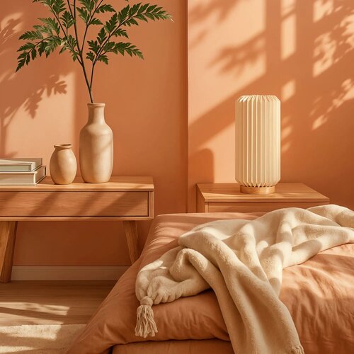 Coollux vouwbare papieren LED lamp Aurora Tall op houten voet, 32cm natuur