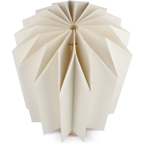 Coollux vouwbare papieren LED lamp Eos op houten voet, 25 cm (brievenbus doos) natuur