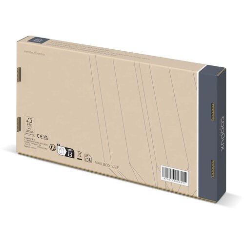 Coollux vouwbare papieren LED lamp Eos op houten voet, 25 cm (brievenbus doos) natuur