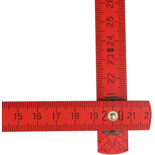 Duimstok hout 2m premium gekleurd rood