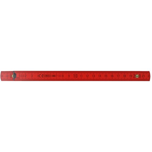 Duimstok hout 2m premium gekleurd rood
