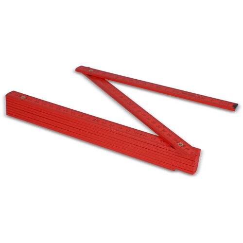 Duimstok hout 2m premium gekleurd rood