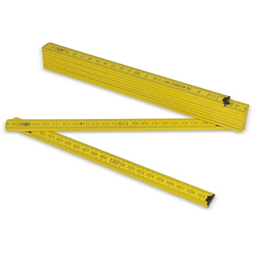 Duimstok hout 2m premium gekleurd geel