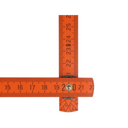 Duimstok hout 2m premium gekleurd oranje