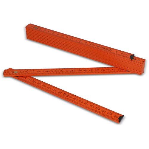 Duimstok hout 2m premium gekleurd oranje