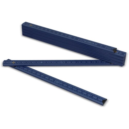Duimstok hout 2m premium gekleurd donkerblauw