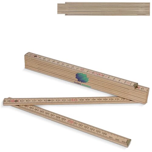 Premium houten duimstok 2 meter natuurlijk